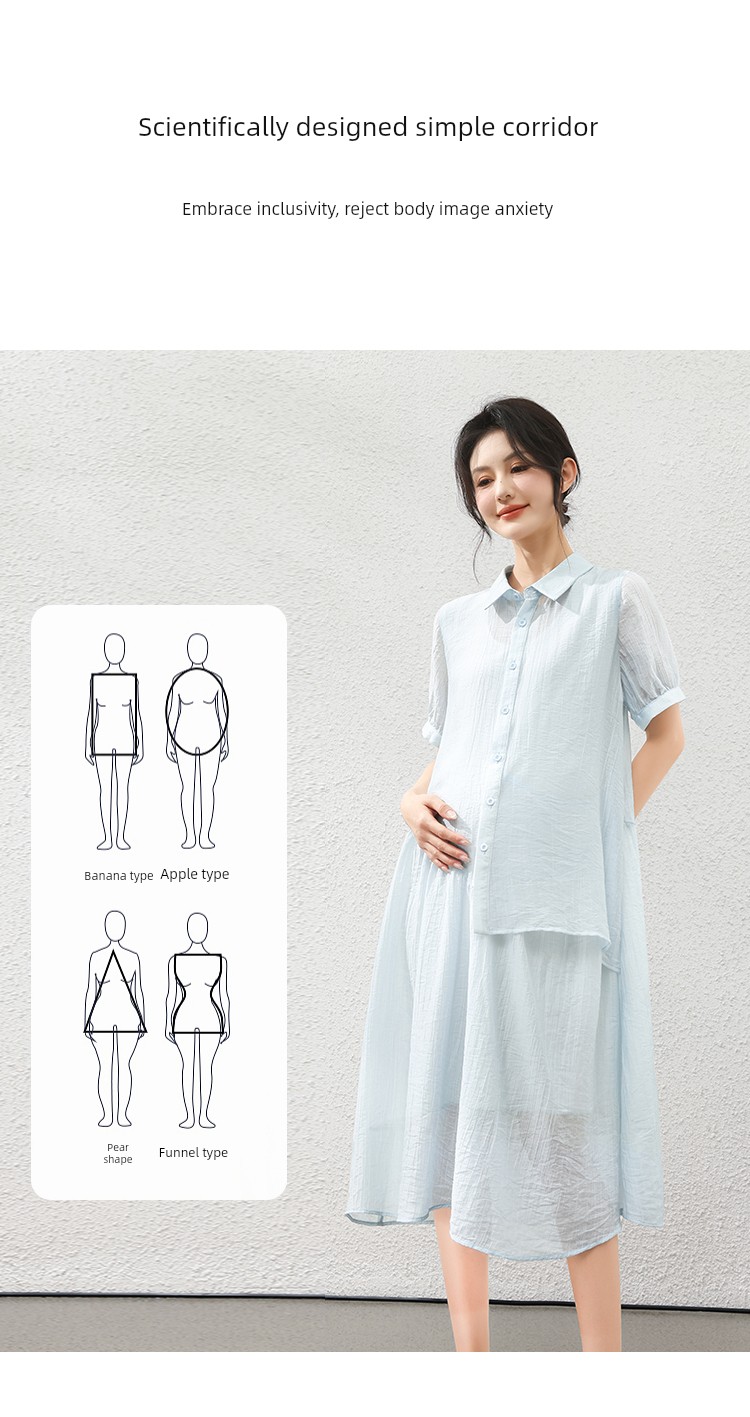 Forencos Maternity Dress 2026 New Loose Tencel Dress Summer Thin Mid-Length Dress Elegant Outfit — 7