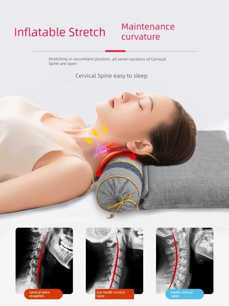 頸椎枕頭護頸椎助睡眠專用蕎麥艾草生理曲度變直矯正器加熱枕按摩 (5.5折)