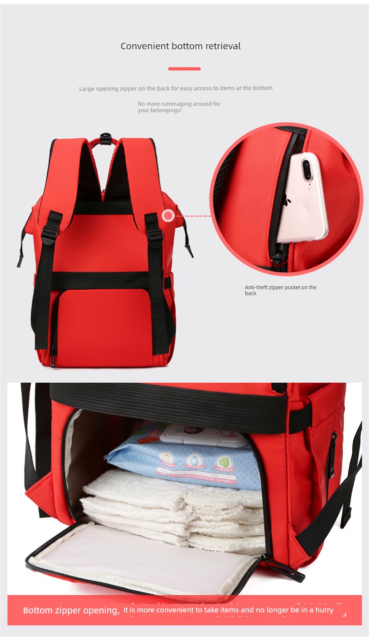 Fashionable Mommy Bag, Dual-Shoulder Backpack for Mother and Baby, with Separate Wet and Dry Compartments, Large Capacity, Lightweight and Multifunctional — 9