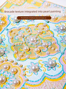 Teacher's Day Intangible Cultural Heritage Song Brocade Pearl Painting DIY Material Kit Handmade Team-Building Workshop 