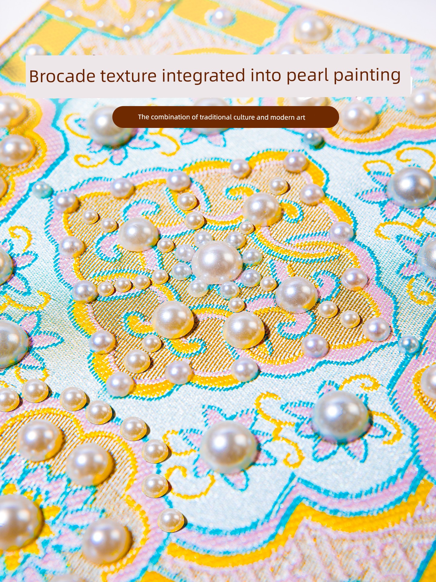 Teacher's Day Intangible Cultural Heritage Song Brocade Pearl Painting DIY Material Kit Handmade Team-Building Workshop Warm-Up Decorative Painting Ornament