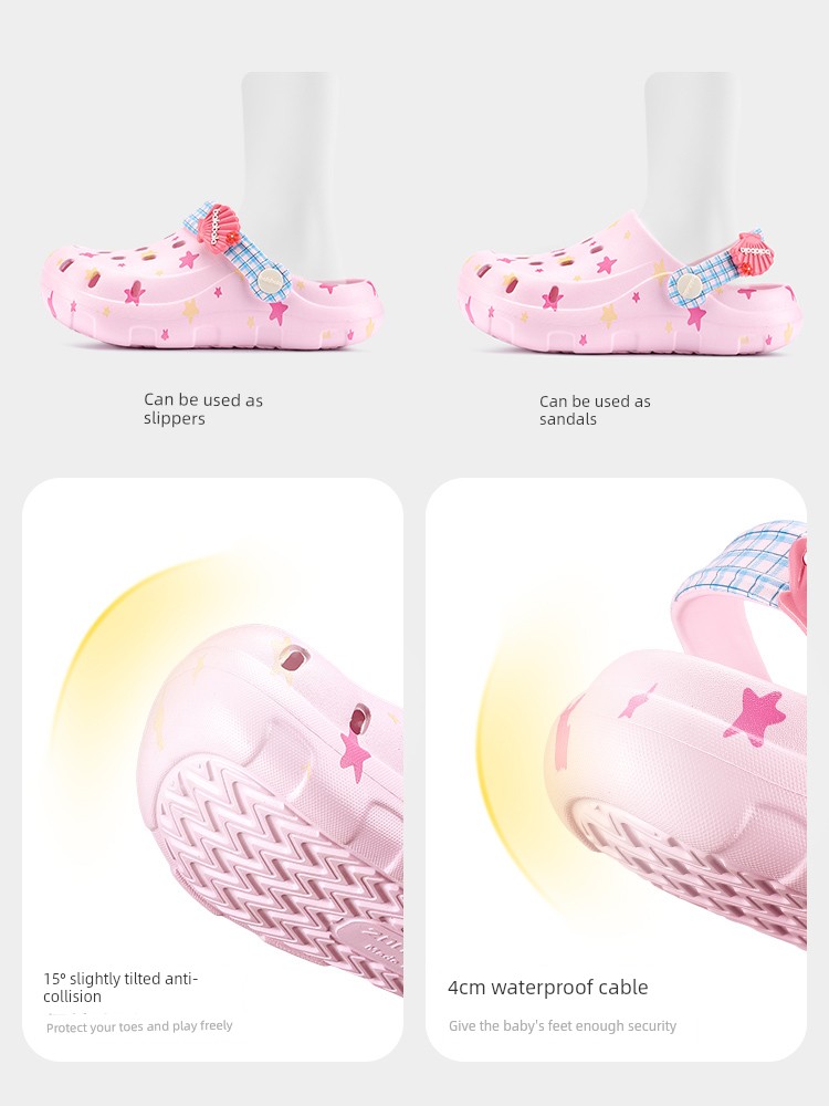 Balabala Kidsren's Slippers for Girls, Summer Baby Hole-In-The-Wall Shoes, Princess Cute Little Girl Soft-Soled Beach Sandals — 5