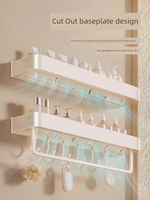 Creamy bathroom toilet rack without punching toilet sink toilet sink wall mirror storage rack