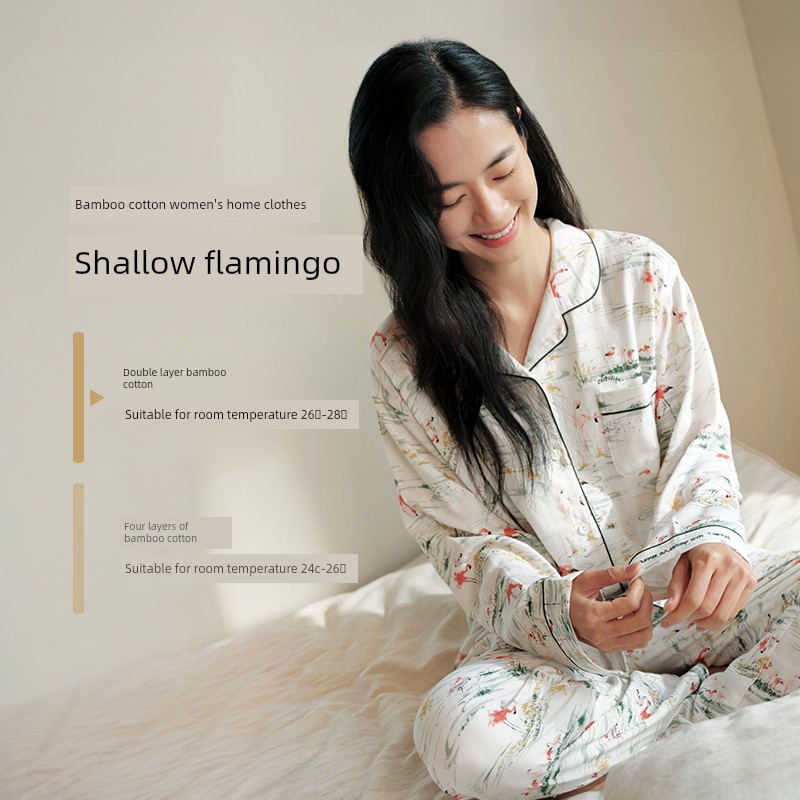 Cutelife Women's Bamboo Cotton Pajamas Suit Confinement Clothing — 3