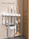 Wall-mounted mop clip rack rust-proof and hole-free toilet bathroom balcony snap-fixed broom storage rack