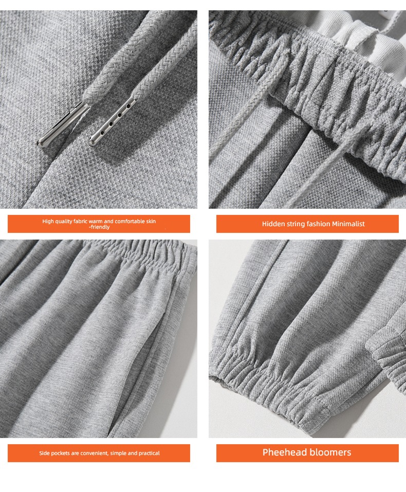 grey Autumn and winter easy keep warm thickening Sports pants