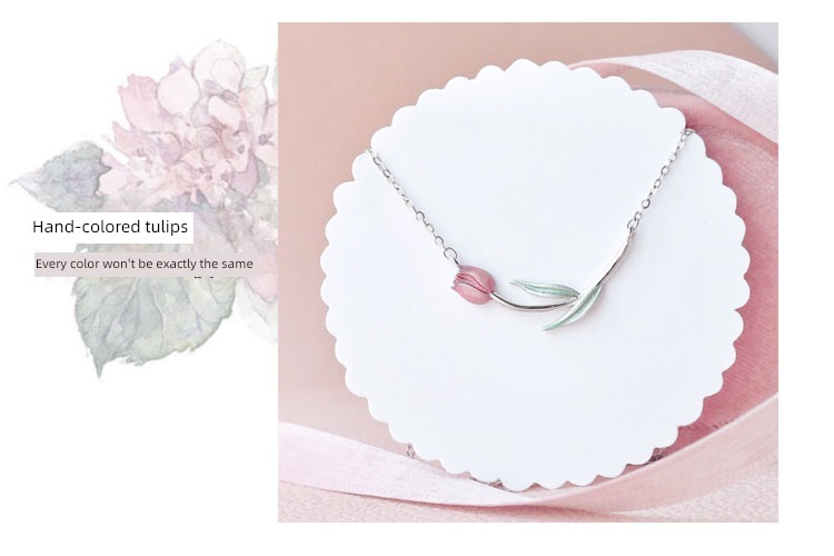 choker female manual Color painting necklace tulips