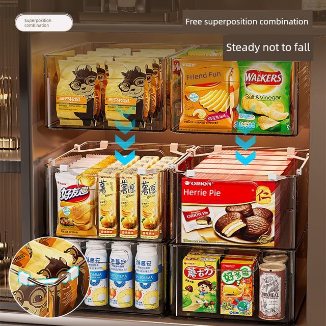 Storage basket Desktop snacks and groceries sorting storage box Cabinet plastic rectangular transparent acrylic storage box