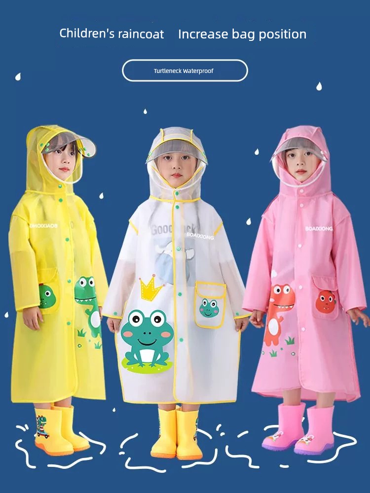 兒童雨衣幼兒園小學生全身防水男童女童上學帶書包位寶寶專用雨披