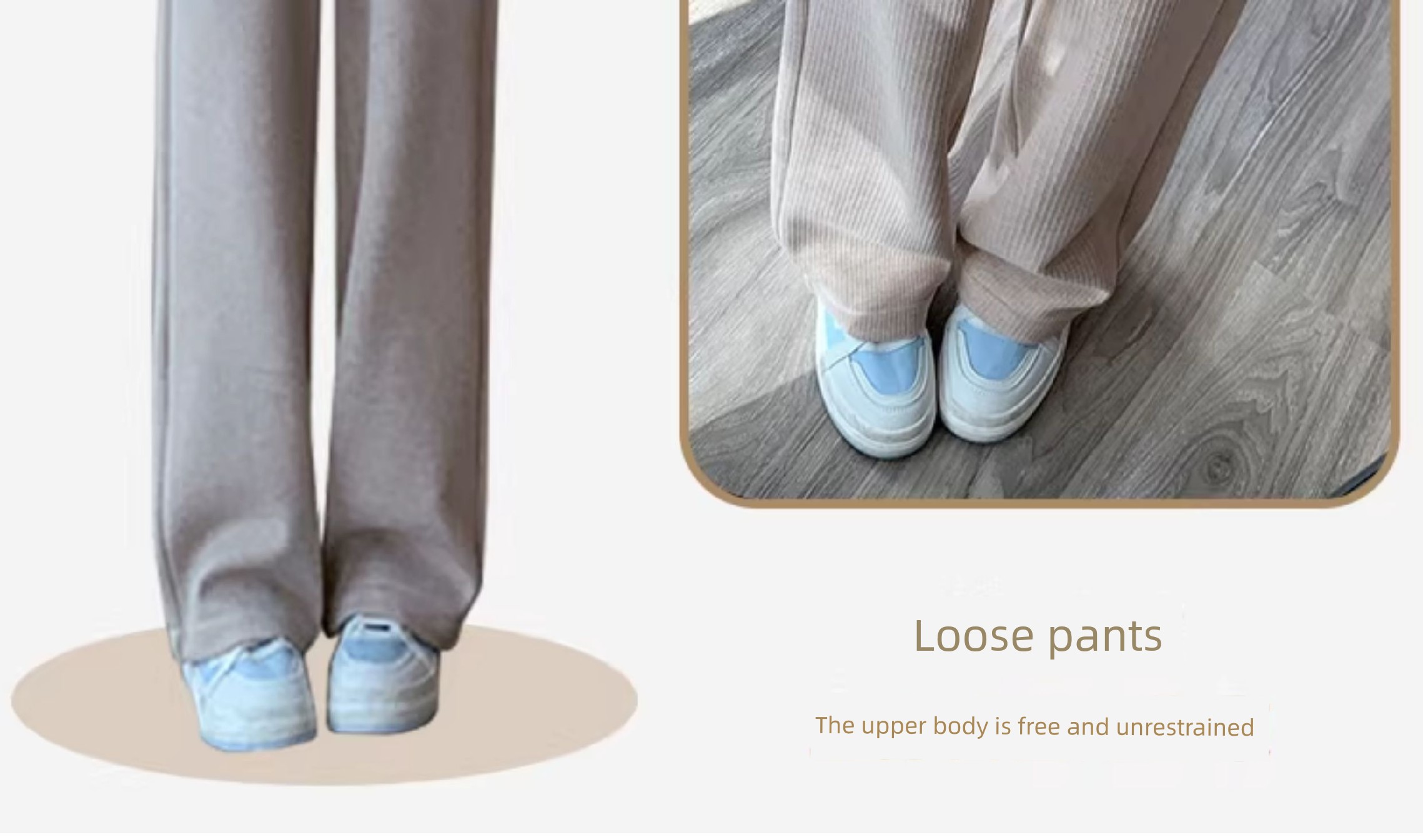 Maternity Autumn Pants for Spring and Autumn, Wide-Leg Pants for Outdoor Wear, Faux Cashmere, Casual Drapey Straight-Leg Pants, 2023 New Style — 8