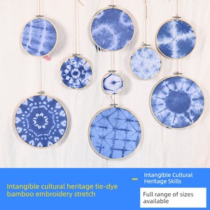 Kindergarten Bamboo Embroidery Hoop Tie-Dye DIY Material Kit Student Intangible Cultural Heritage Fabric Square Towel To