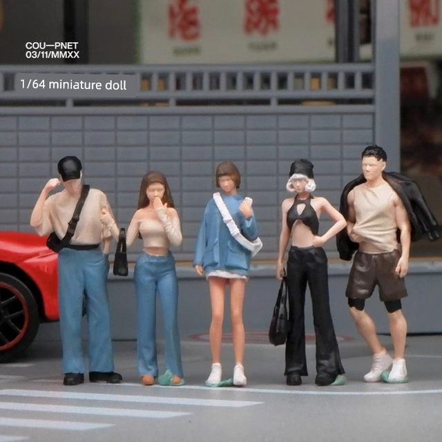 微观彩色人偶微缩人偶手办模型1:64微拍小人树脂食玩道具摆件