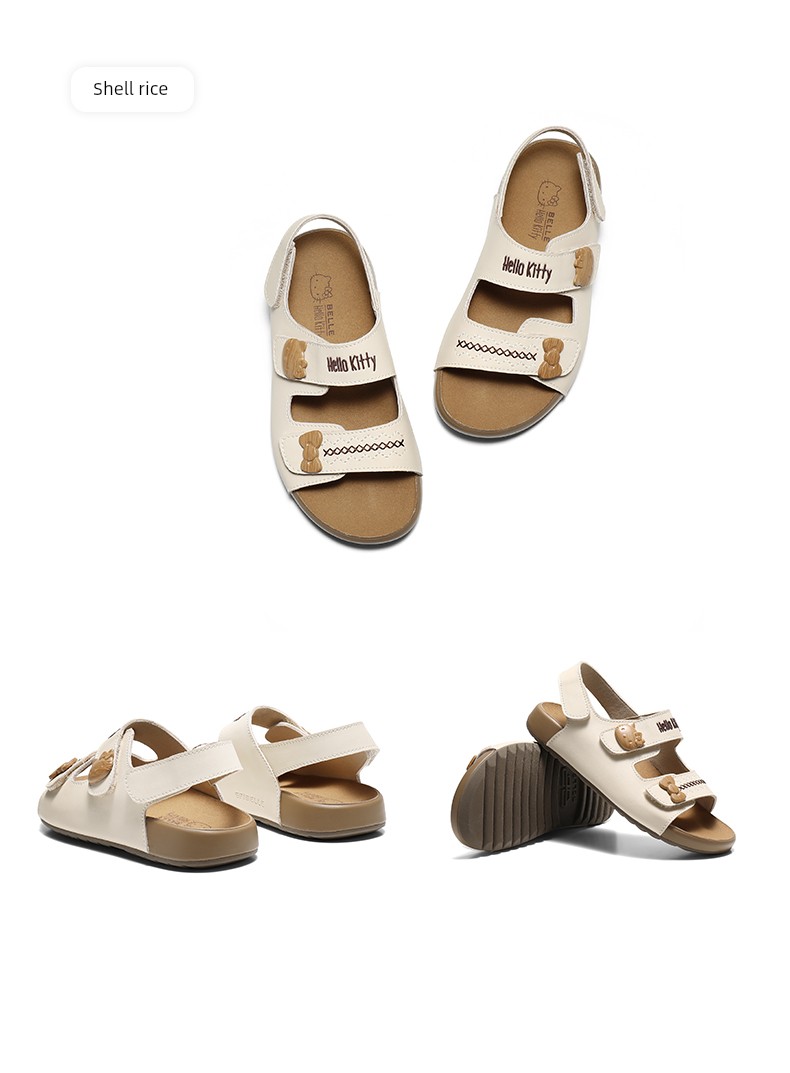 Belle Hello Kitty Collaboration Model Sea Salt Toast Shoes Girls' Sandals Hello Kitty Casual Beach Summer Slippers — 27