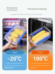 Transparent Plastic Rectangular Refrigerated Commercial Crisper