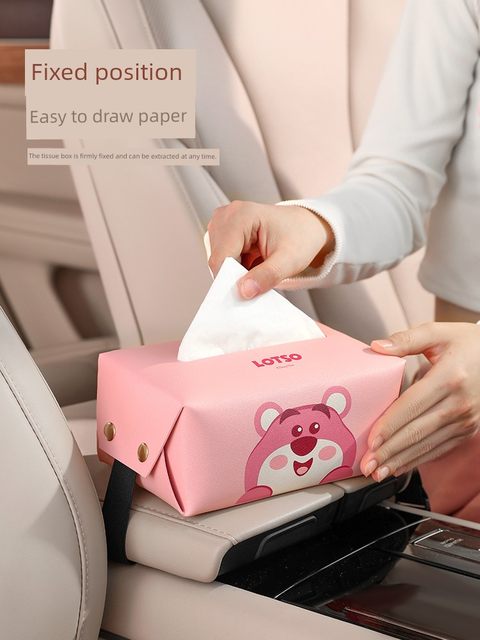 Disney car tissue box cute car handrail box car storage napkin car paper box