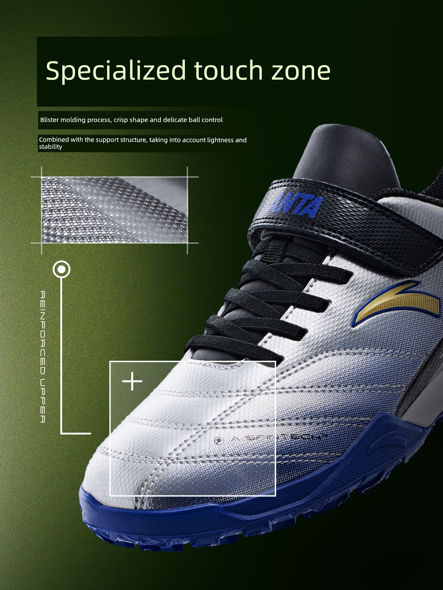 Anta Children's Soccer Cleats, Multi-Stud Shoes for Elementary School Boys, Official Professional Training Shoes, Flagship Soccer Cleats — 4