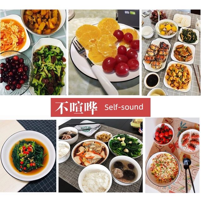6-pack of round plate ceramic dish creative household plate simple Japanese dish round plate breakfast plate set