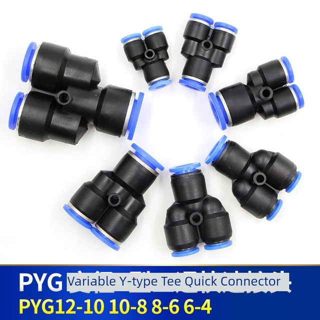 Pneumatic components quick insertion fast pipe fitting Y-type three-way diameter full PYG12-10 10-8 8-6 6-4