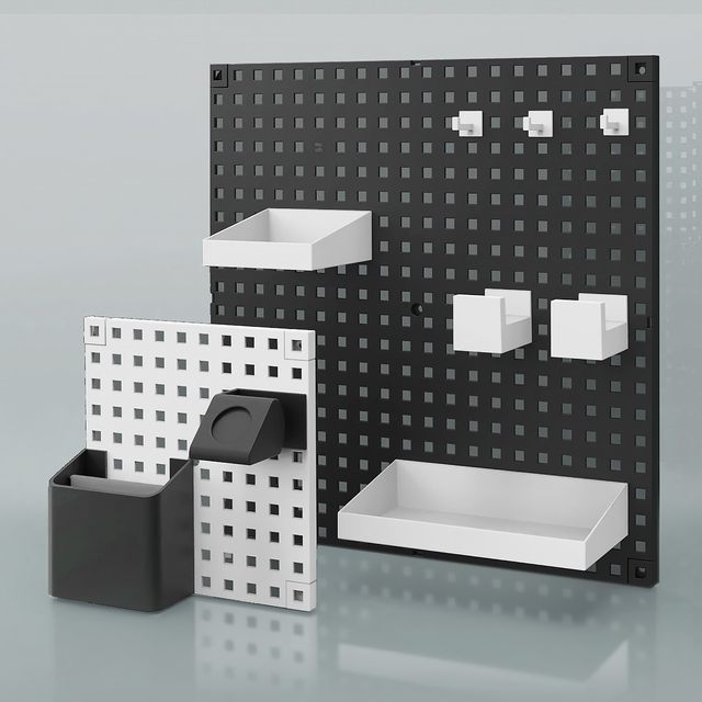 Plastic hole board wall storage board creative hole-free nail board simple hook hole board study room grid