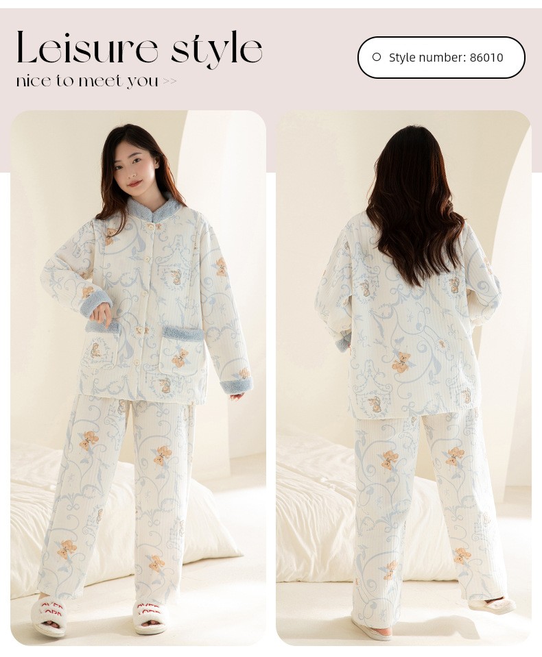 100% Pure Cotton Autumn and Winter 10A Antibacterial Maternity Wear, Class a Pure Cotton Air Cotton Layered Maternity Nursing Pajamas and Loungewear — 30