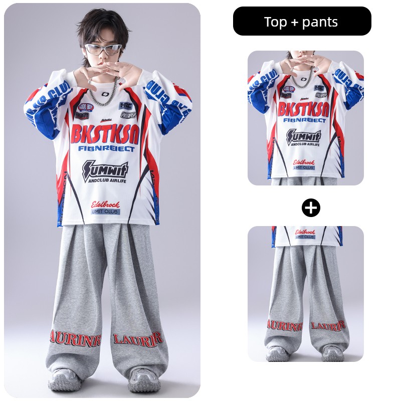 Children's Hip-Hop Performance Costumes, Hip-Hop Boys' Performance Outfits, Hip-Hop Drum Set Girls' Cool and Trendy Autumn Dance Costumes — 7