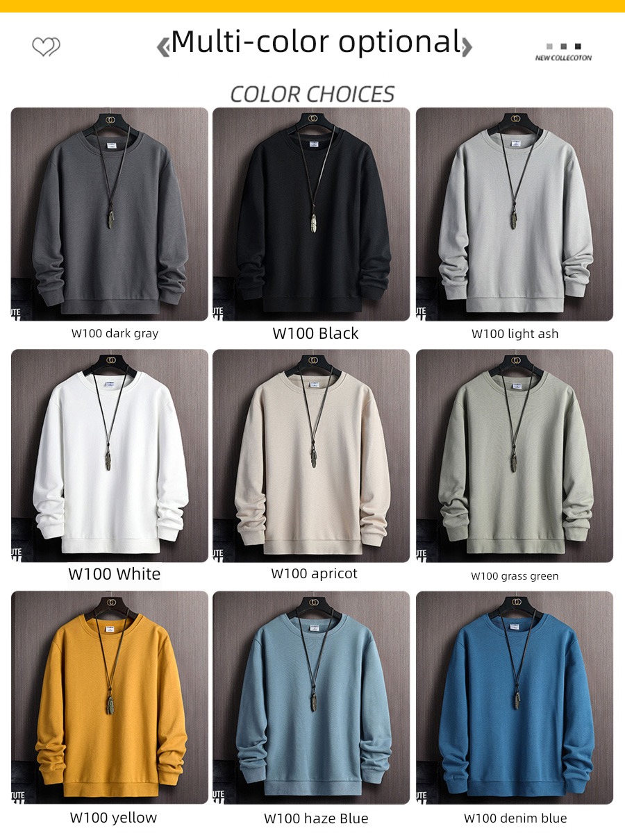 man easy Round neck Autumn clothes Put on your clothes Long sleeve T-shirt