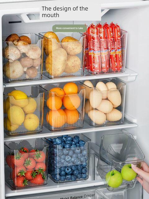 Refrigerator side door storage box assembly and organization tool inside freshness side storage door upper box kitchen