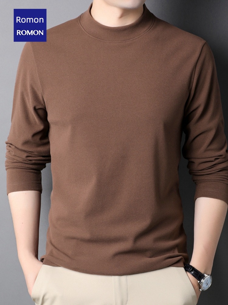 man Half height Middle collar keep warm Undershirt Long sleeve T-shirt