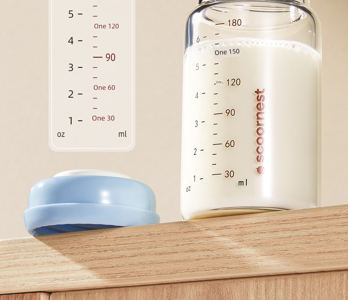 Kechao Glass Milk Storage Bottle for Refrigerator, Can Be Heated, Can Be Connected to a Breast Pump, Breast Milk Storage Container, Sealed and — 14