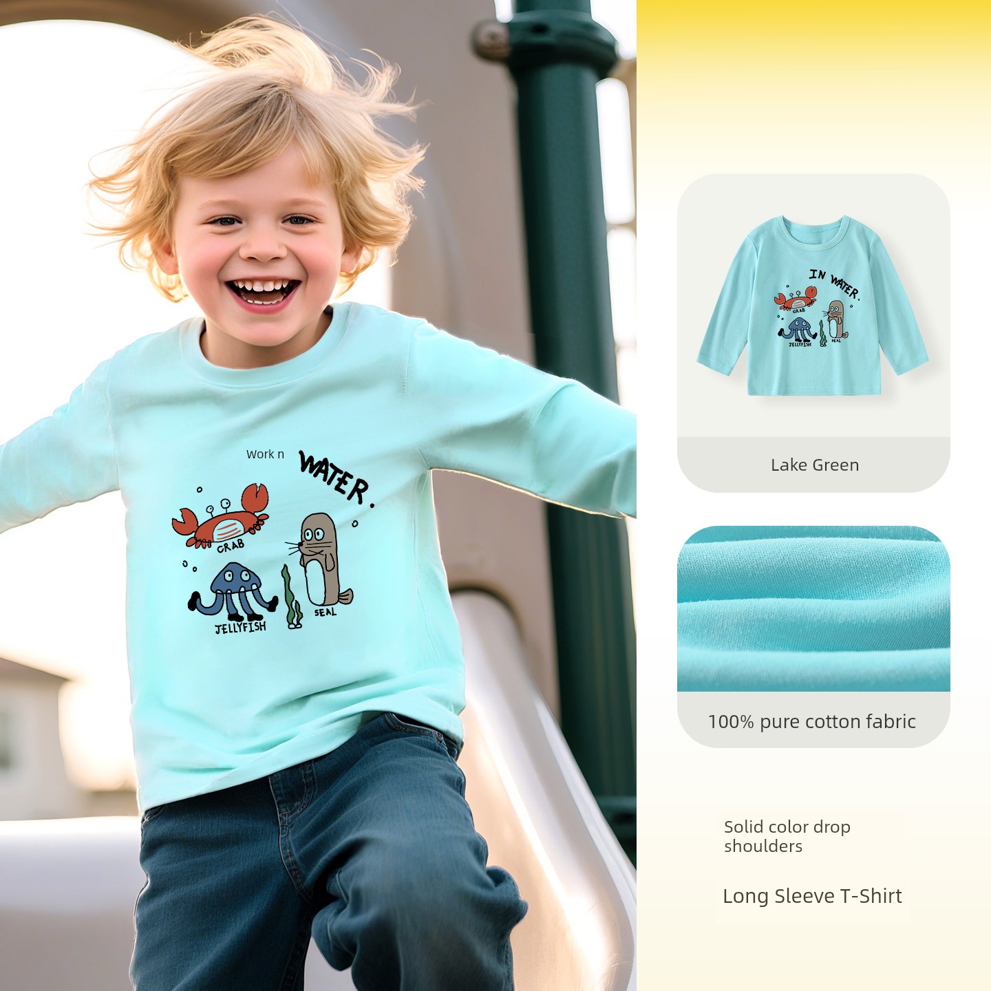 Baby Long-Sleeved T-Shirt Autumn and Winter Pure Cotton Clothing for Small and Medium-Sized Children, Boys' Tops, Girls' Autumn Clothing, Kidsren's Clothing — 3