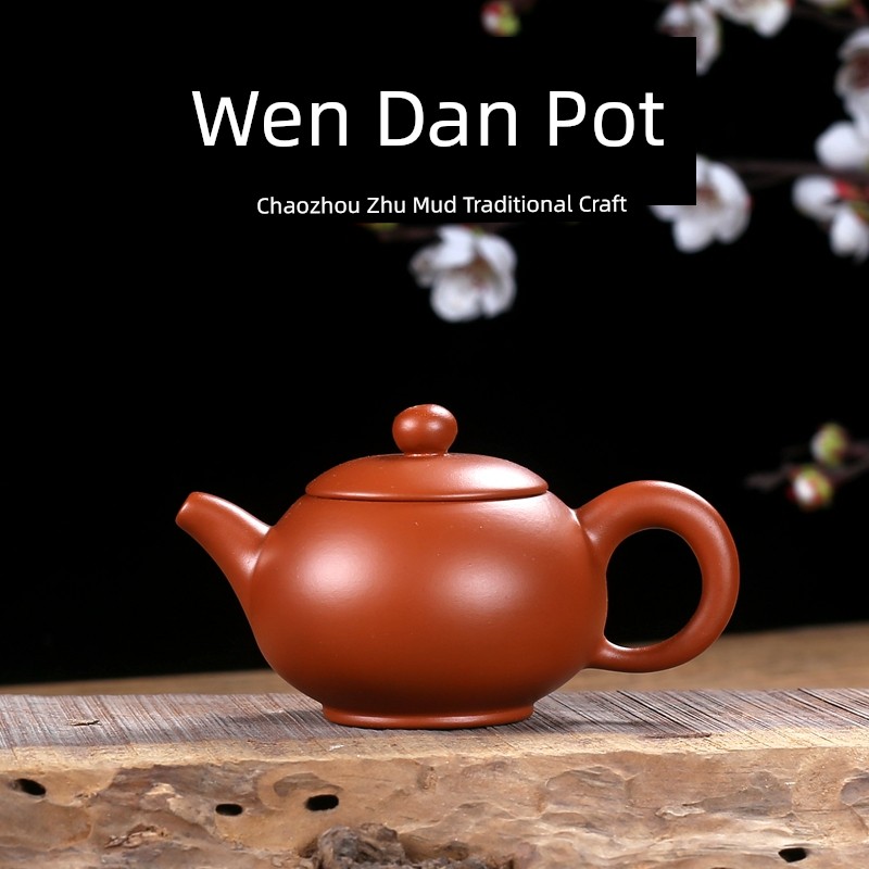 Chaozhou Entry-Level Half-Handmade Raw Ore Zhu Clay Pot Small Capacity Pot Teapot Purple Clay Pot Kung Fu Tea Set Sketch