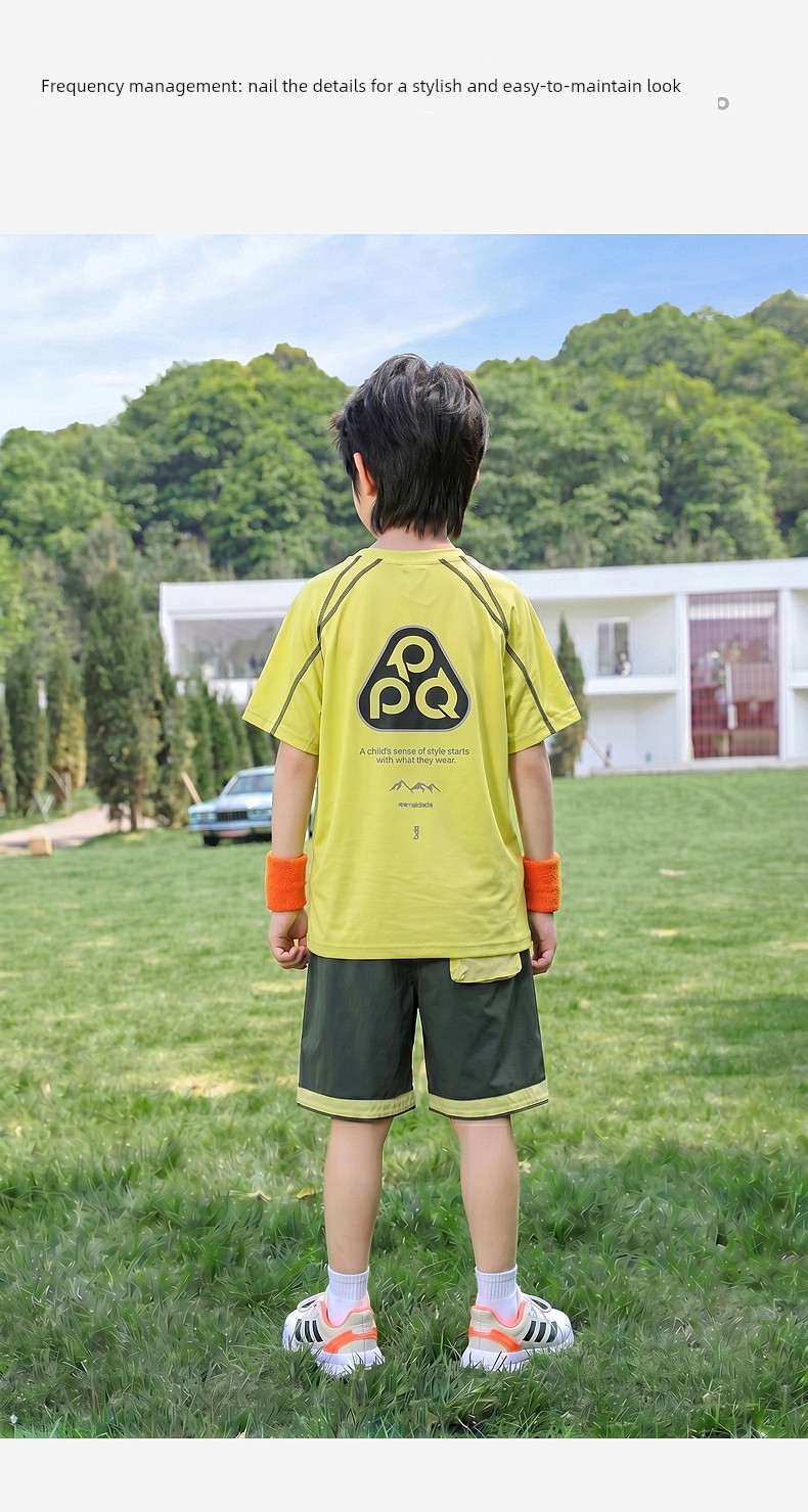 Cooling Quick-Dry Children's Short-Sleeve T-Shirt Boys' Summer 2026 New Trendy Brand Big Kids Summer Sports Outfit — 27