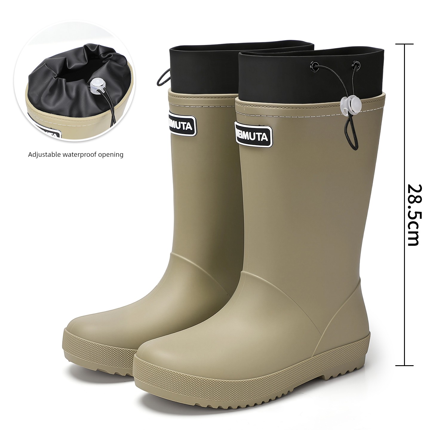 Children's Family Outdoor Rain Boots, Unisex Waterproof Ankle Boots with Anti-Slip Soles, Casual Hiking Water Boots, Rubber Shoes — 8