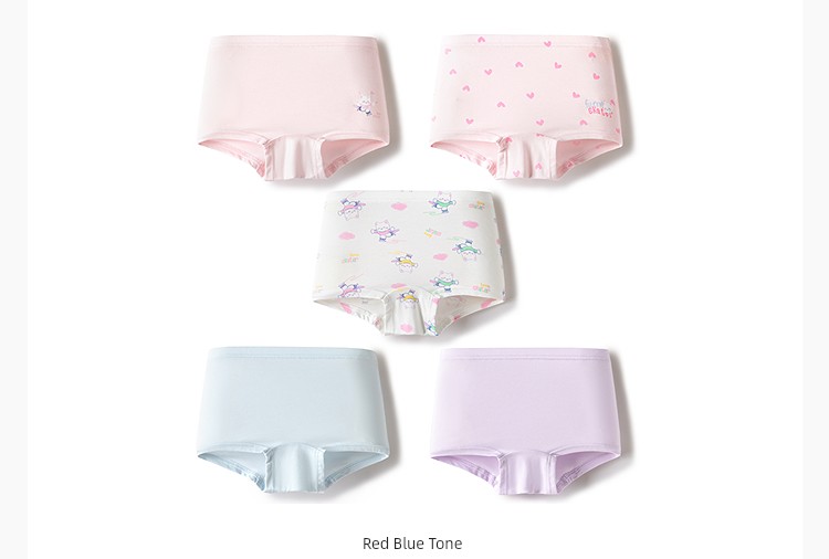 Balabala Children's Underwear, All-Cotton, Class A, Girls' Boxer Shorts, Toddler and Big Kids' Four-Corner Briefs, Baby-Friendly, Non-Binding — 59