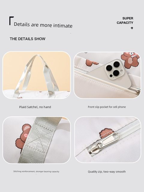 Short-term travel bag cute lightweight portable business trip large capacity luggage bag student pull rod boarding bag waiting for production storage bag