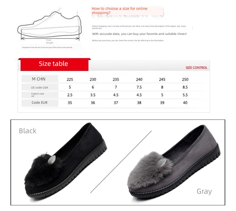 winter Plush keep warm Flat bottom Korean version The old Beijing cloth shoes
