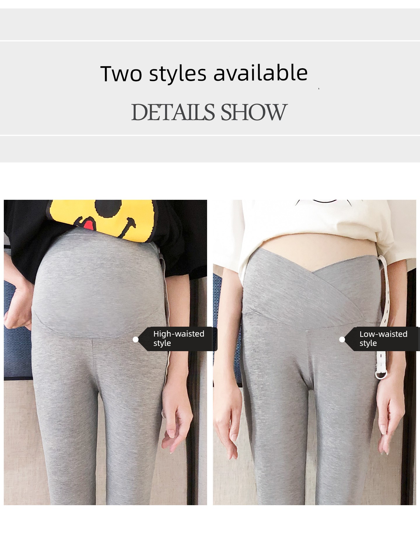 Maternity Pants for Summer, Modal Thin Style, Large Size, Non-Tightening, Belly-Supporting Long Pants, Suitable for Wearing Outside, Maternity Leggings — 4