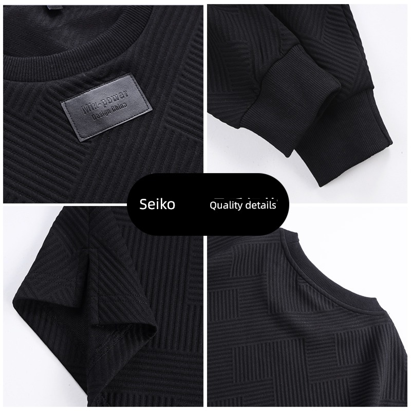 Pounds Big size leisure time Sweater Round neck Long sleeve T-shirt