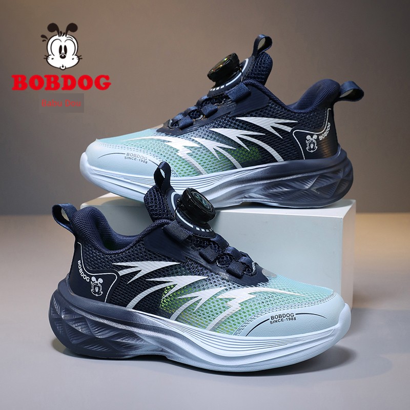 Babudou Kidsren's Shoes Boys' Sports Shoes 2026 Autum New Style Rotating Button Mesh Breathable Kidsren's Running Shoes — 8