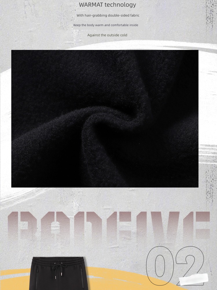 Warm velvet man official back five Basketball easy sweatpants