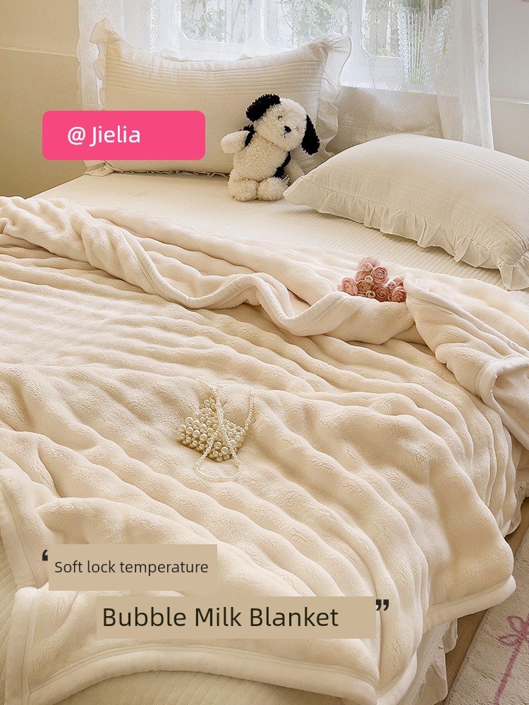 Grace Rabbit Plush Blanket Winter Thick Blanket Office Nap Sofa Cover Coral Fleece Blanket Bed Making