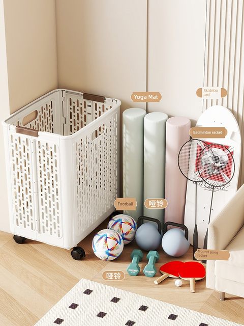 Yoga mat storage basket household sports tools basketball sports goods storage artifact fitness equipment storage rack