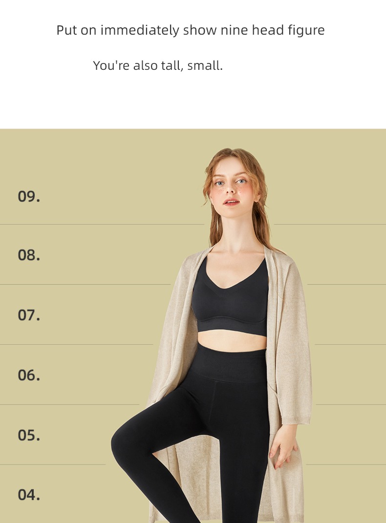 spring and autumn Thin money Plush black pressure Thin legs Leggings