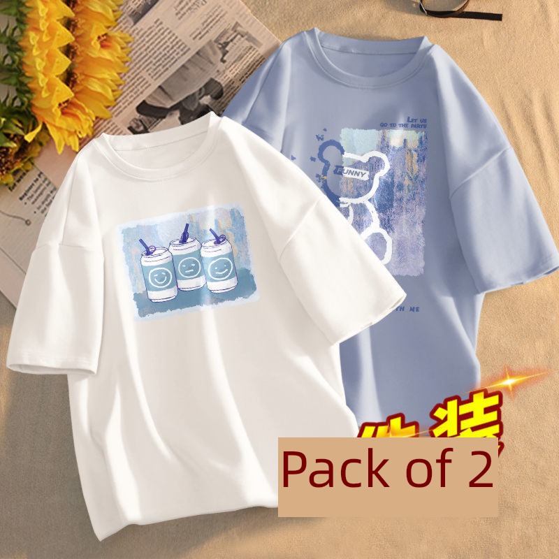 summer ins easy Korean leisure jacket Short sleeve T-shirt