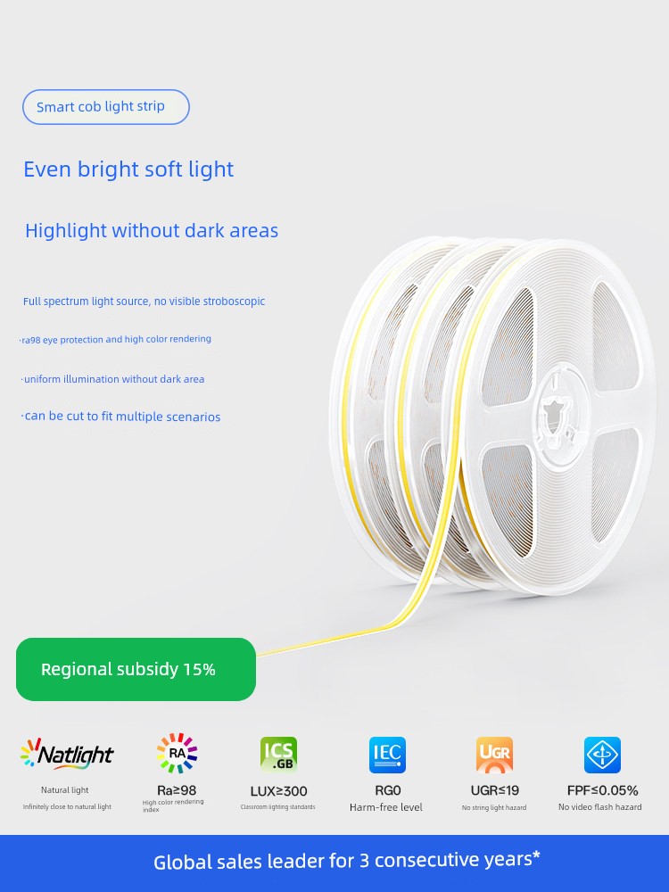Moonlight High-Brightness Eye-Protection Cob Low-Voltage Light Strip 24V for Home Living Room Ceiling Groove Linear Led Light Strip