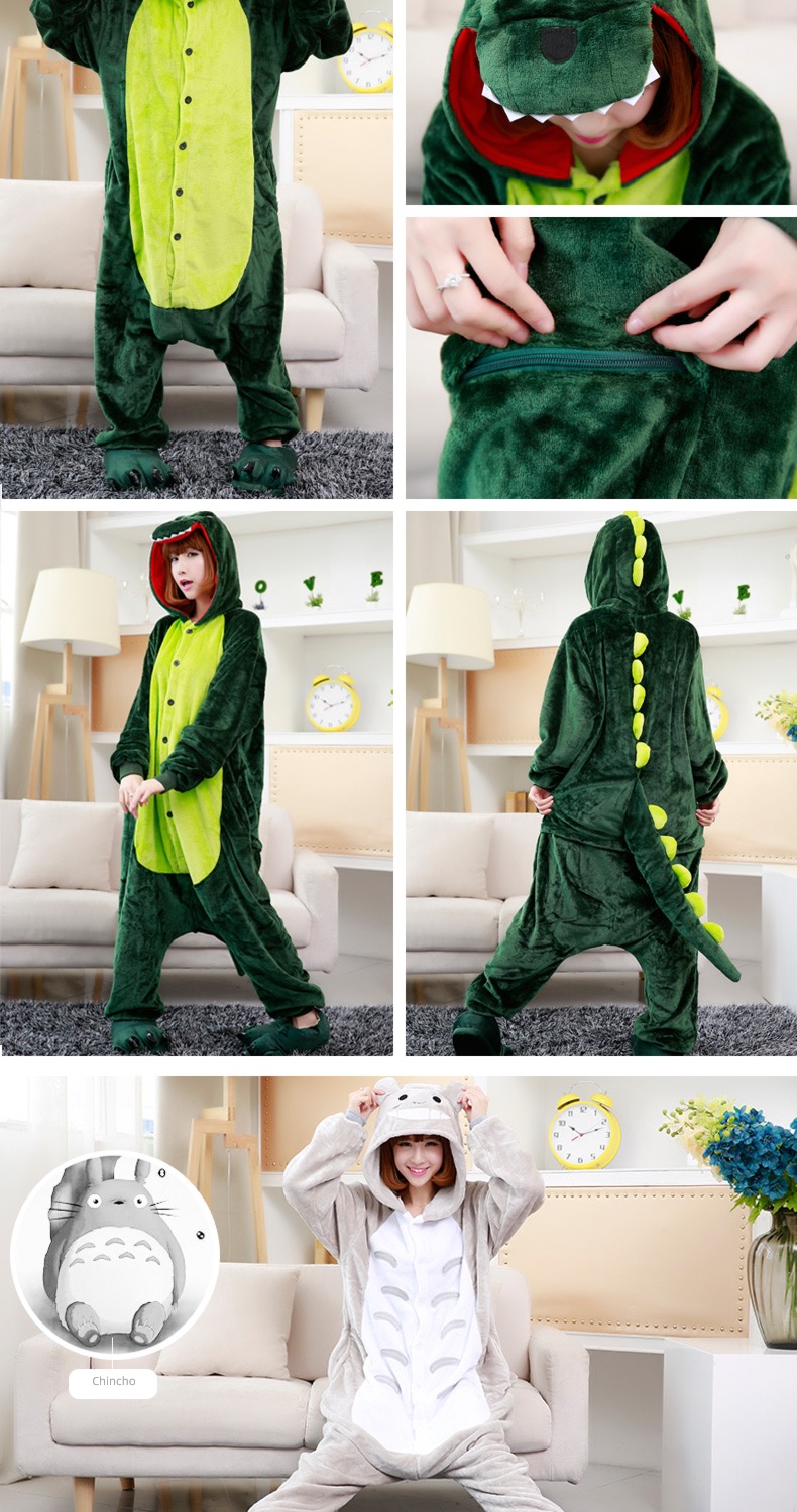lovers comic dinosaur Conjoined thickening Coral velvet Cartoon