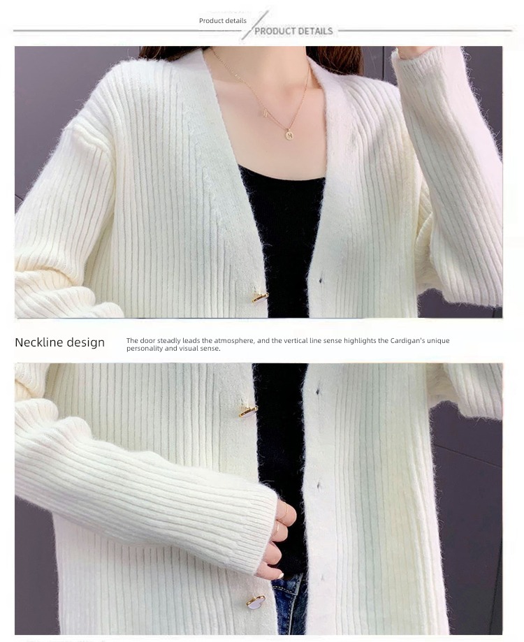 ma'am spring and autumn winter Advanced sense Hot money knitting Cardigan
