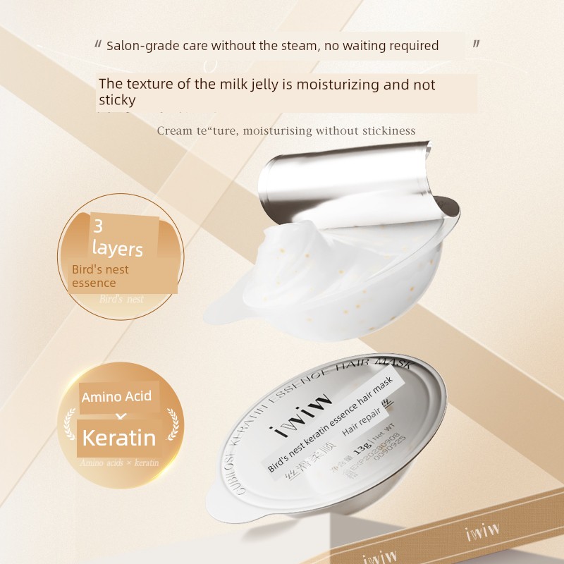 Iwiw Bird's Nest Keratin Hair Mask with Amino Acids to Smooth, Shine, and Strengthen Hair, Smooth and Repair Frizz — 3