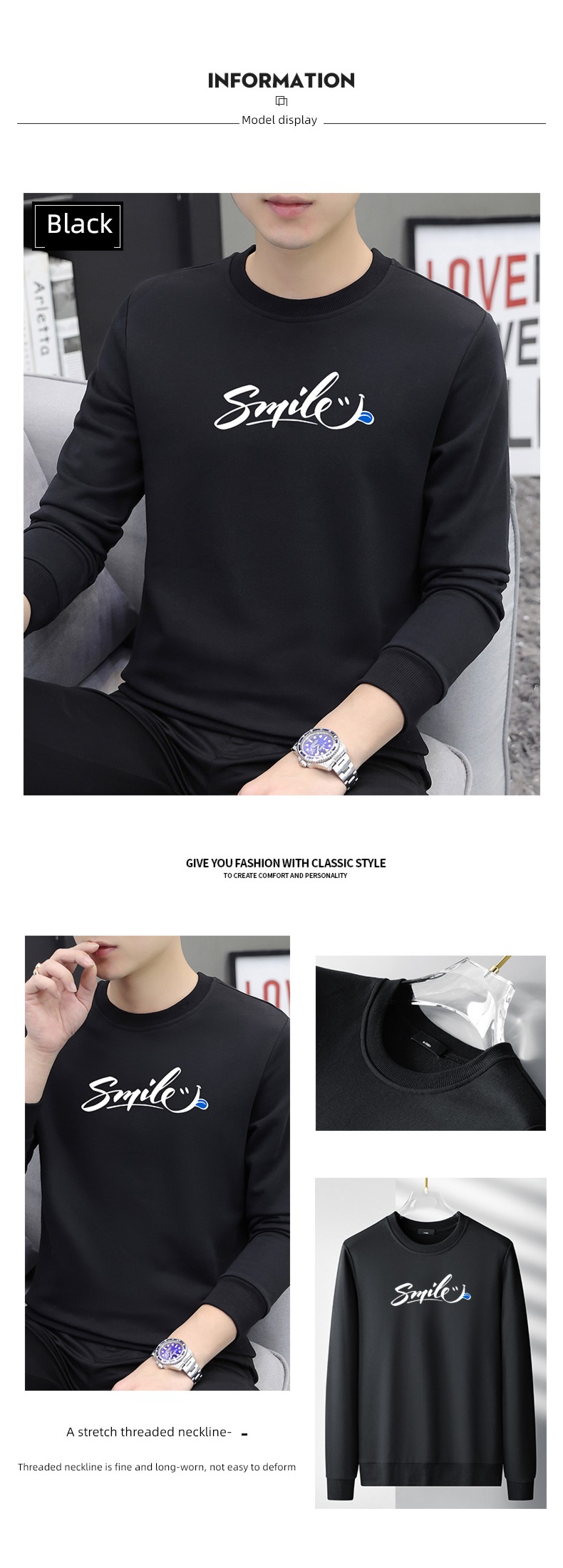 Autumn and winter knitting Undershirt trend No cap Sweater