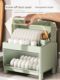 Storing box for placing dishes and storage rack with lid, double-layer drainage, household kitchen, storage rack, box, and cabinet